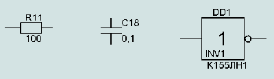 denote elements in electrical circuits